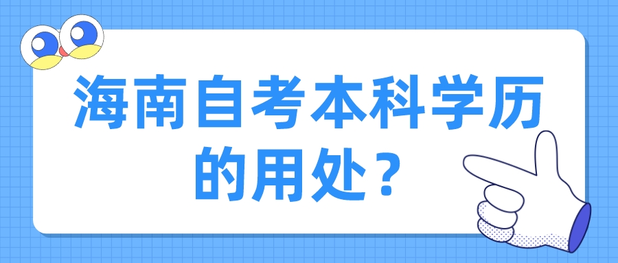 海南自考本科学历的用处？
