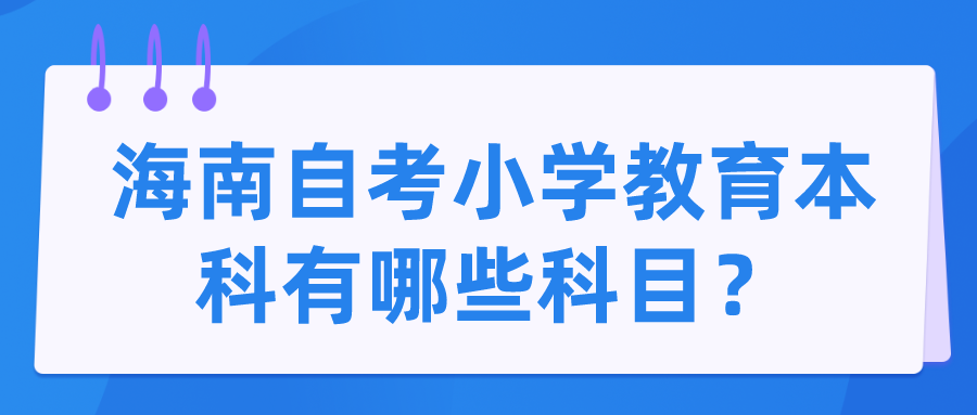 海南自考小学教育本科有哪些科目? 海南自考小学教育本科有哪些科目?