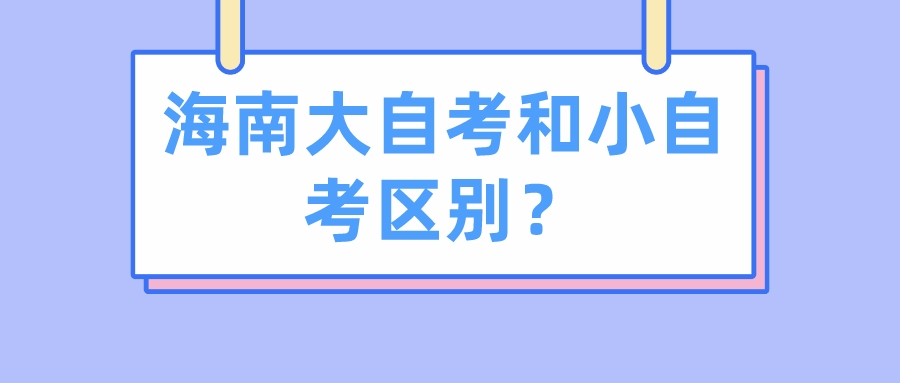 海南大自考和小自考区别？