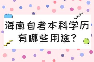 海口自学考试本科学历有哪些用途