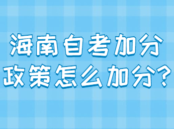海口自学考试加分政策怎么加分