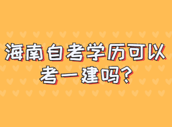 海口自学考试学历可以考一建吗
