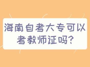 海南定安县自学考试大专可以考教师证吗
