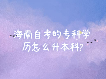 海南琼中成人自考的专科学历怎么升本科