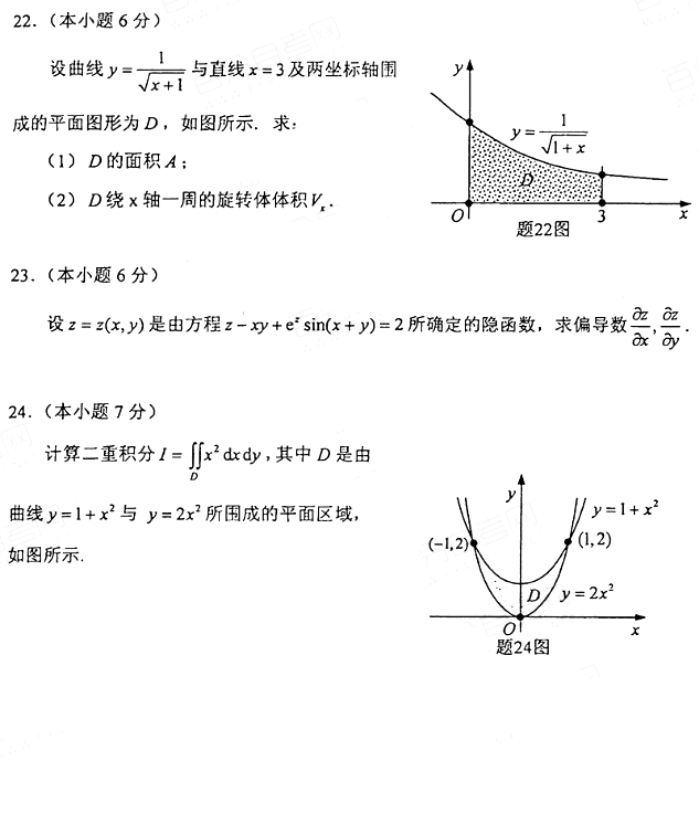 2021年4月海南自考高等数学(一)00020真题试卷